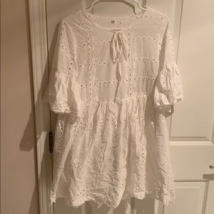 NEW boho off white eyelet dress